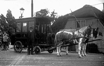 Paardenomnibus van de RTM bij In den Rustwat rond 1900